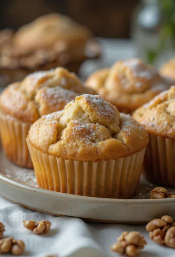 Cinnamon walnut muffins served