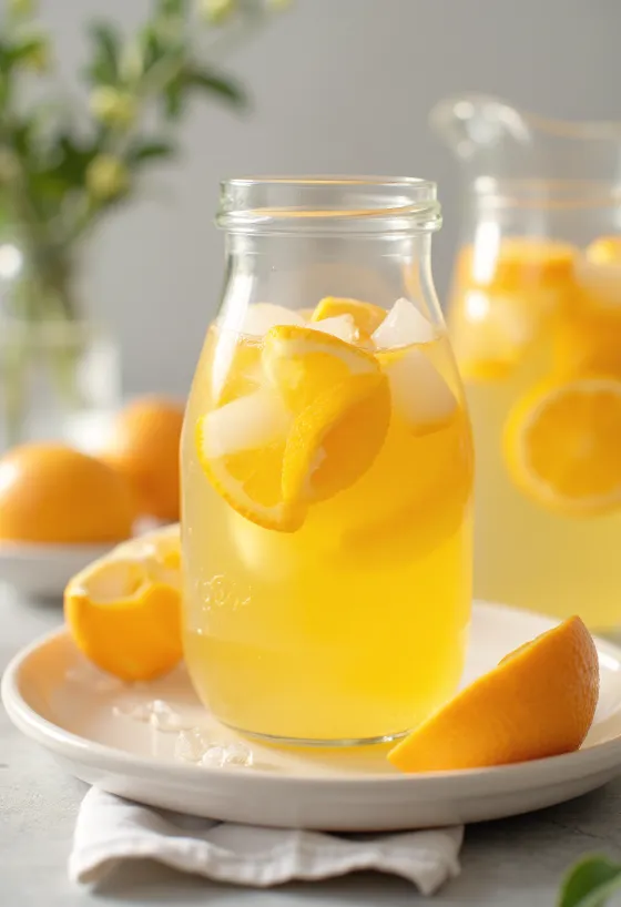 Orangeade served in a glass