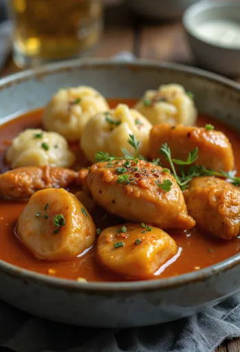 Quail stew served in a bowl