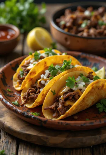 Plated Birria Tacos
