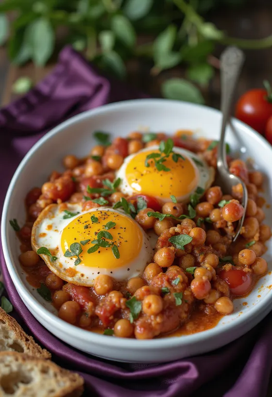 Vegan Eggplant & Chickpea Moussaka served