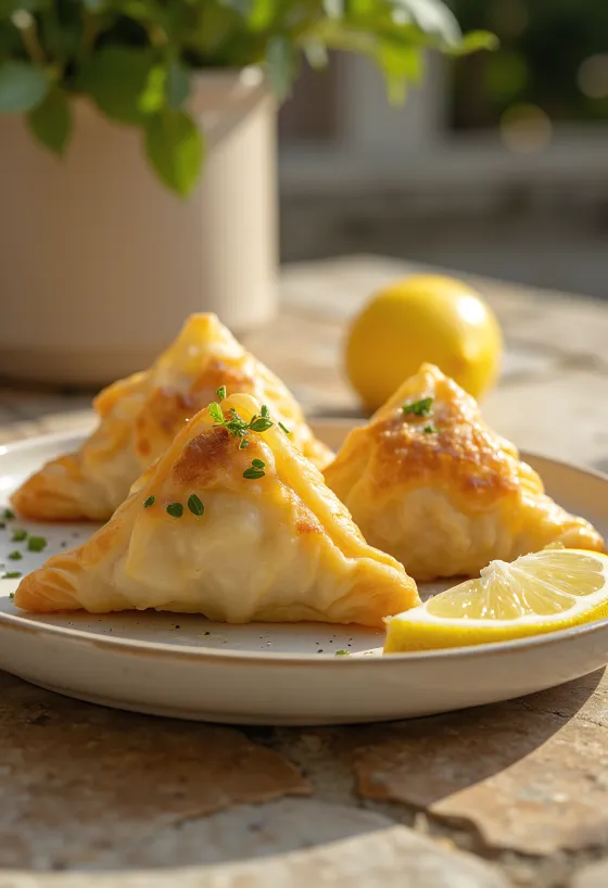 Mussel and cream samosa served