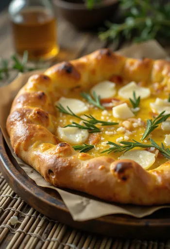 Pizza al Rosmarino with rosemary and Parmesan