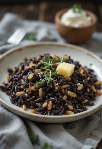 Wild rice served in a bowl
