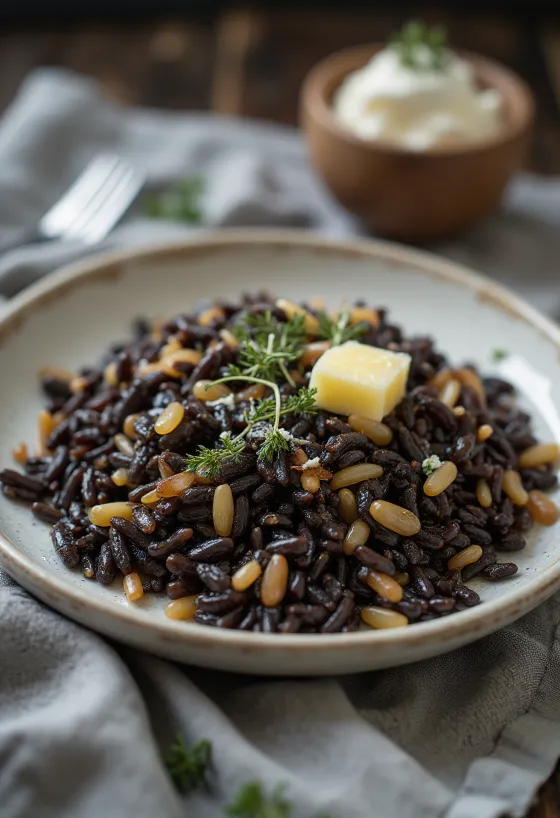 Wild rice served in a bowl