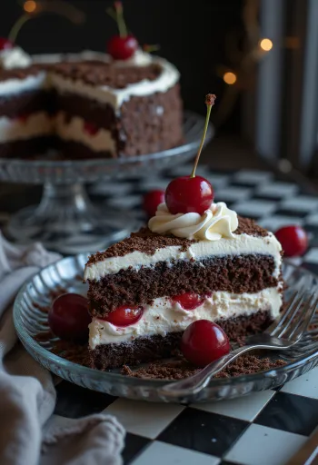 Black Forest cake served