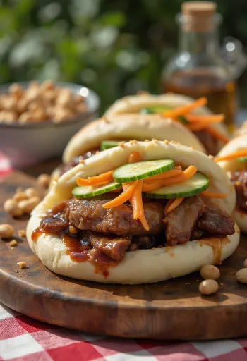 Gua Bao steamed buns with pork belly and pickles