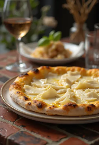 Pizza al Tartufo Bianco with truffles