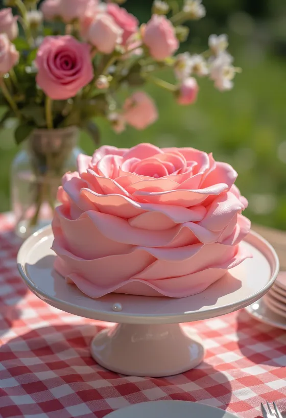 Rose shaped cake