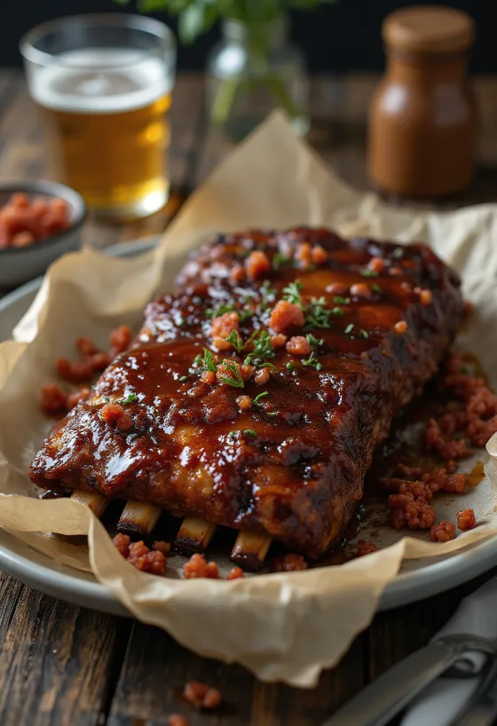 Rack of BBQ ribs
