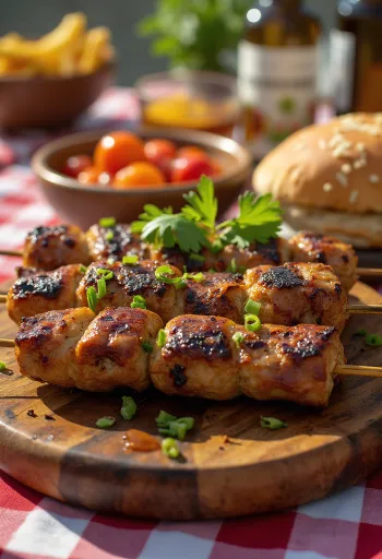 Spiced camel kebabs on a plate