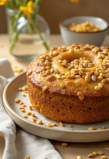 Sunflower Seed Cake served