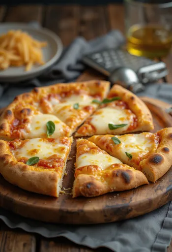 Parmesan Margherita pizza served