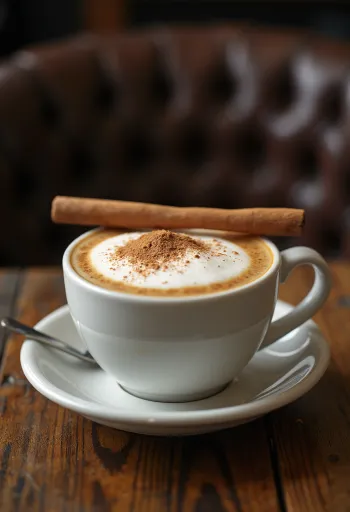 Cinnamon vanilla latte in a mug