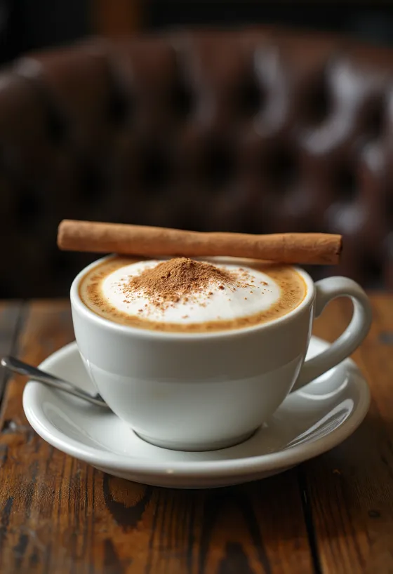 Cinnamon vanilla latte in a mug