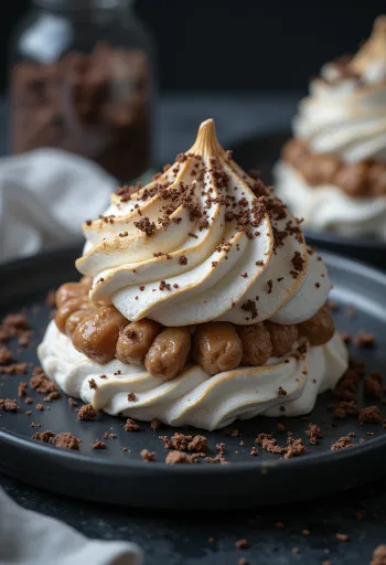 Chestnut meringue cookies served