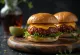 Merguez burger with cheese and vegetables
