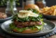Served spinach and goat cheese burger