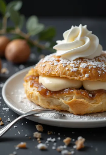 Chestnut Napoleon slice served