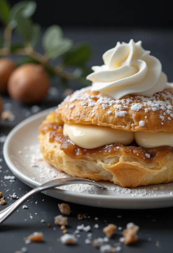 Chestnut Napoleon slice served