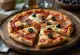 Pepperoni pizza with black olives