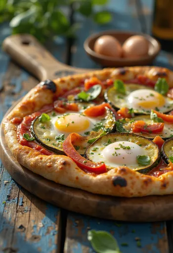 Grilled Vegetable Pizza with zucchini and eggplant
