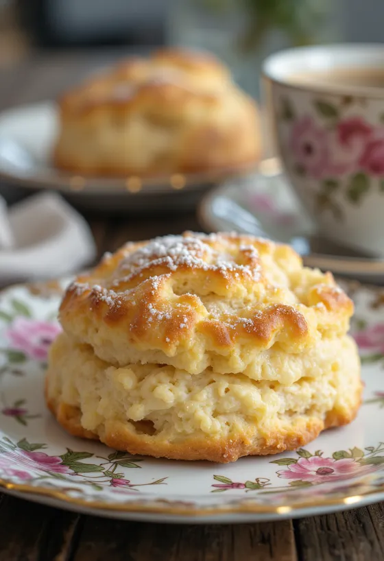Vanilla scones, golden brown top