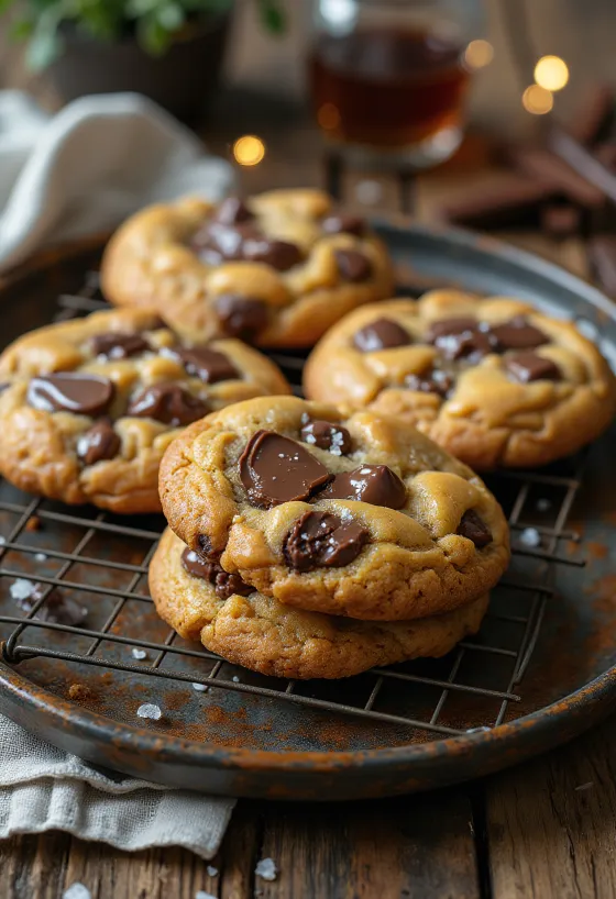 Freshly baked milk chocolate cookies