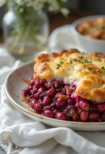Beet and Bean Bake served