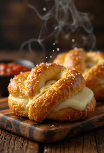 Mozzarella stuffed pretzel