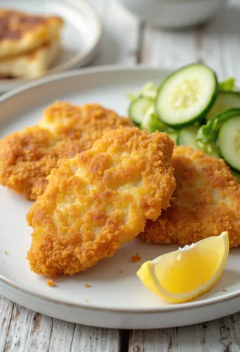 Golden fried pork schnitzel