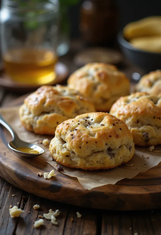 Chia banana scone served