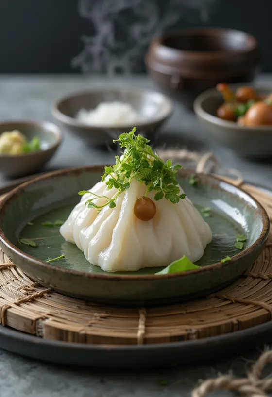 Chestnut Zongzi served on a plate