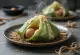 Chestnut Zongzi served on a plate