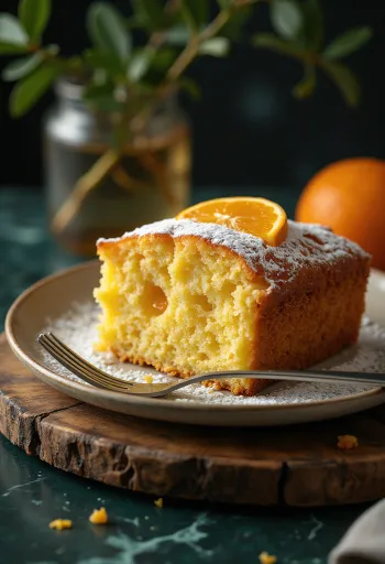 Orange honey cake slices served