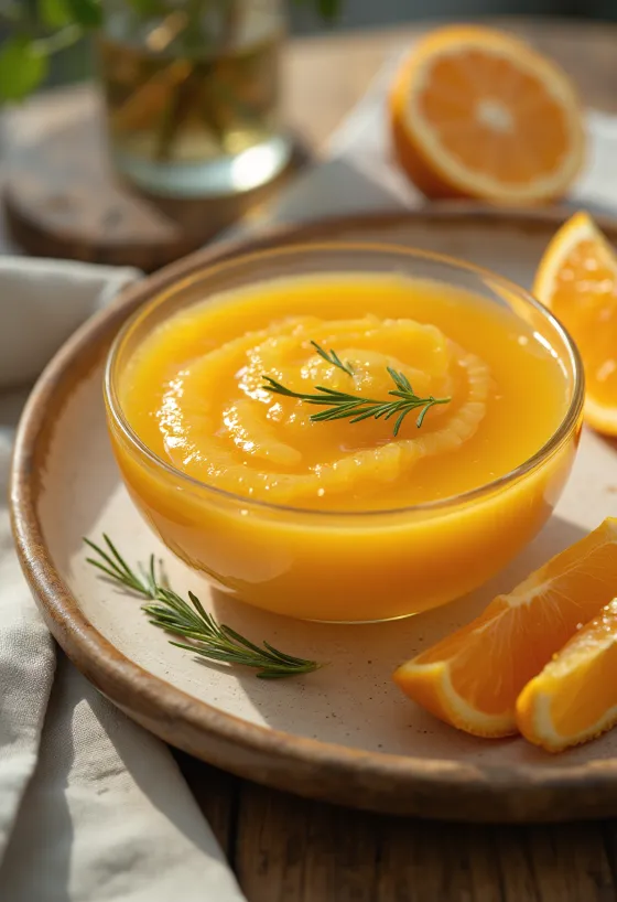 Orange Rosemary Ginger Glaze plated