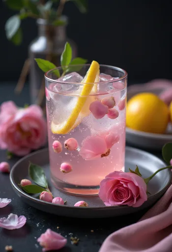 Rosewater lemonade in a glass
