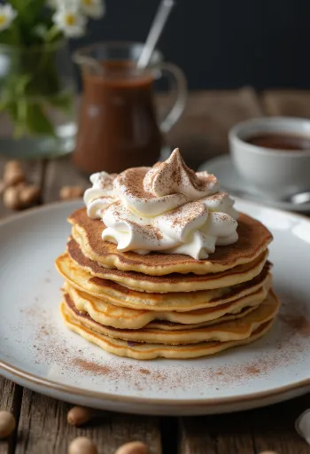 Crêpe cake with Nutella and whipped cream