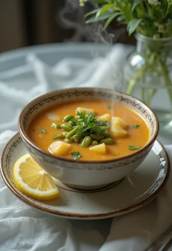 Paloc soup with green beans