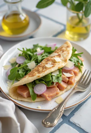 Piadina with italian tuna salad served