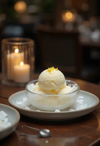 Lemon Sorbet served in a bowl