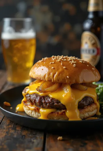 Served Beer Cheese Pub Burger