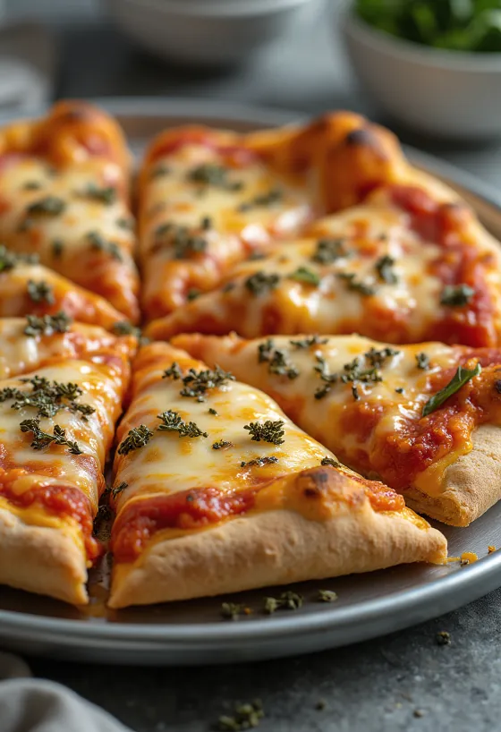 St. Louis style pizza with thin crust and Provel cheese