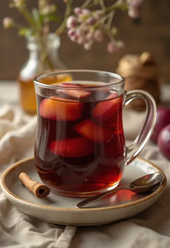 Spiced Plum Tea served in a glass