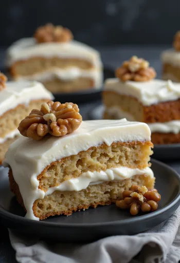 Gluten-free walnut cake served