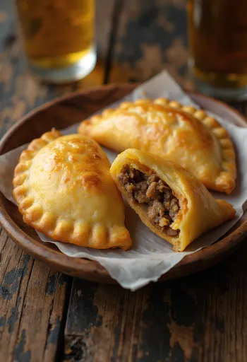 Beef empanadas served with salad