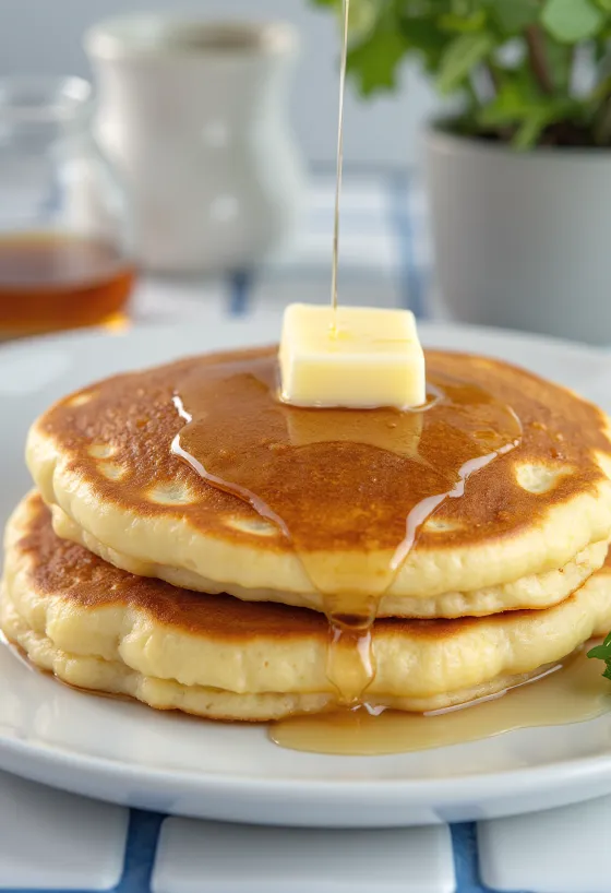 Freshly baked pancake bun