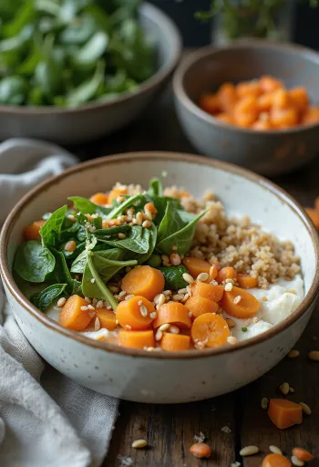Spiced celery root Buddha bowl served