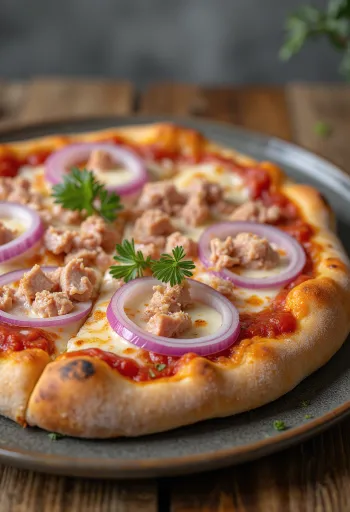 Pizza al Tonno e Cipolla with tuna and red onion