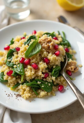 Spinach quinoa salad with pomegranate